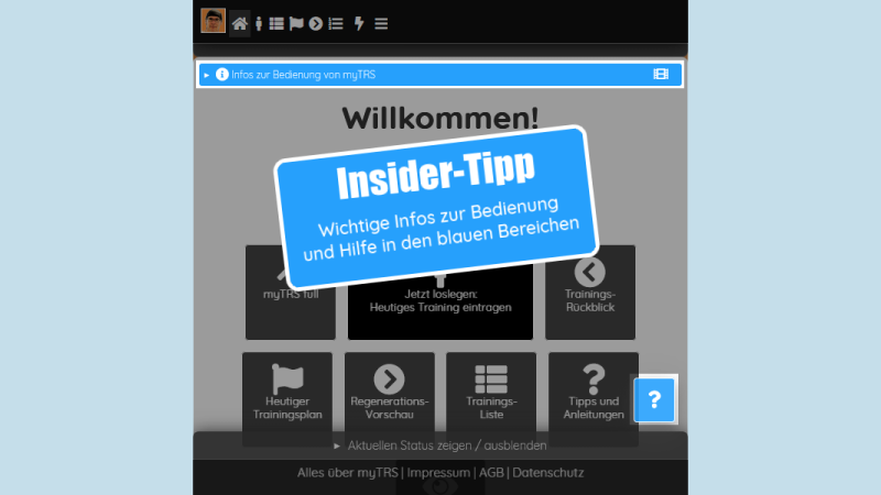 Insider-Tipp: blaue Bereiche in myTRS